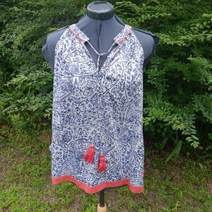 Anthropologie THML Sleeveless Top with Tassels M